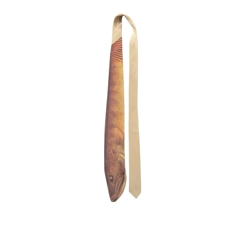 Ralph Marlin Walleye Fish Vintage 1986 Novelty Necktie Polyester